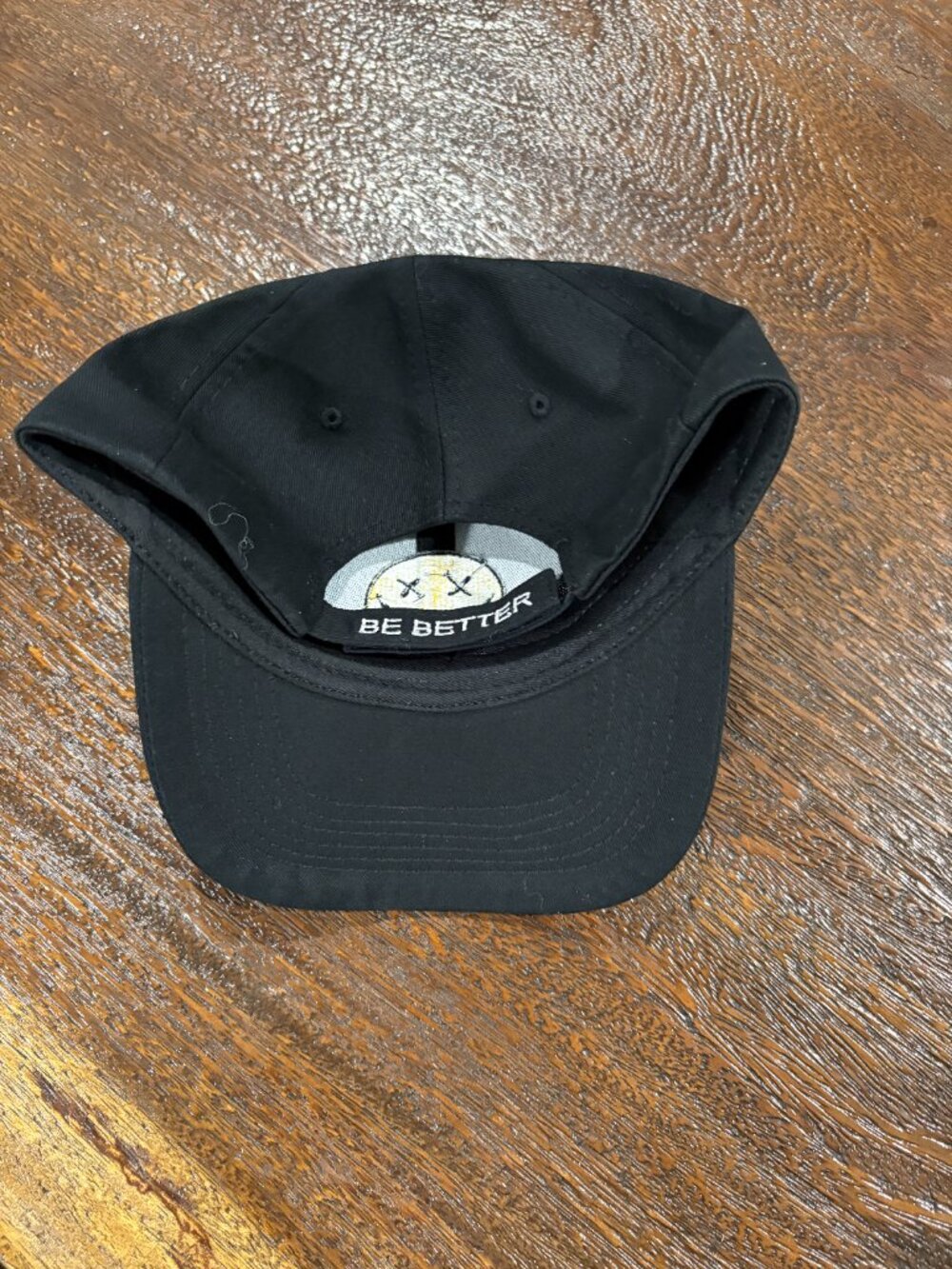 Dubby Be Better Crazy Smiley Face Black Baseball Cap Hat NEW - Picture 2 of 2